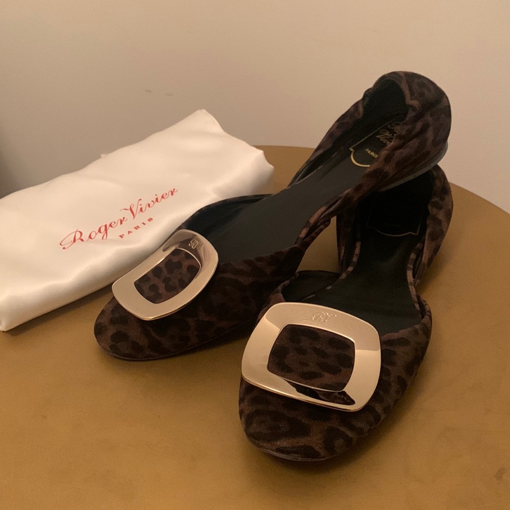 Roger Vivier Animal Print Flats